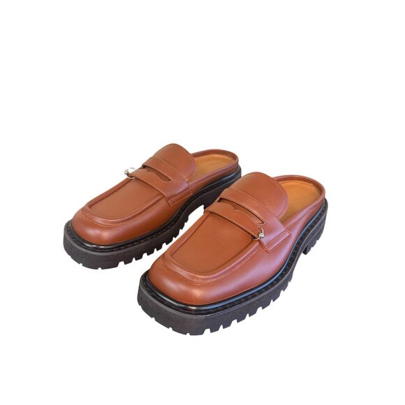 Marni NIB Piercing 2.0 Chunky Sabot Loafers in Cognac Size 40 - Picture 6 of 13